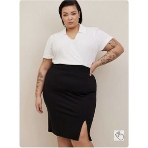Torrid Women’s At The Knee Ponte Studio Crepe Bodycon Dress 1X NWT